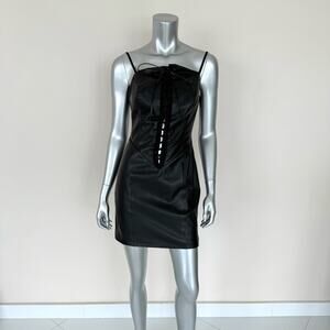 Jaswely women corset faux leather dress size M